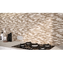 LUCENTE - 12X13, MURANO LINEAR STONE & GLASS BLEND, GLOSSY/MATTE